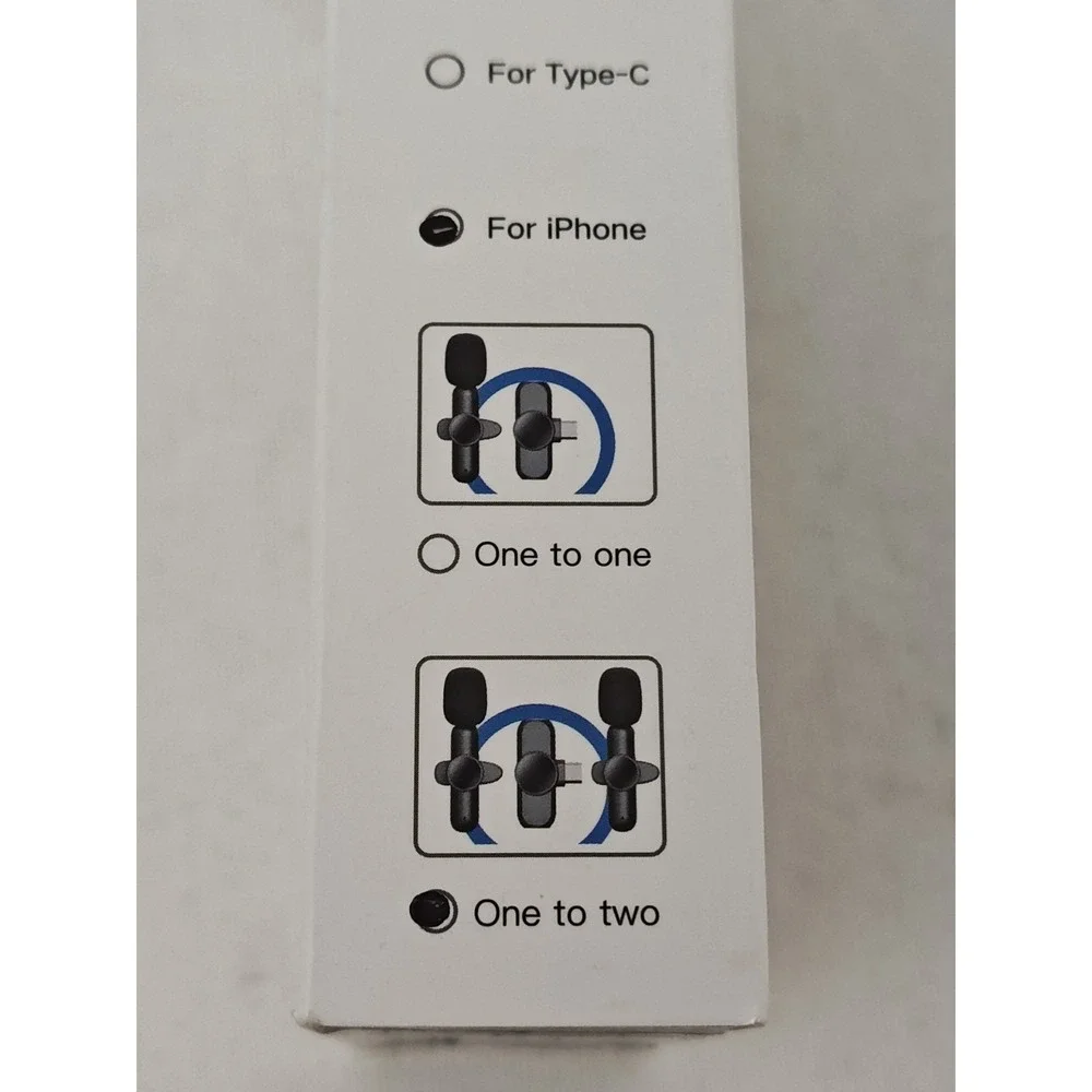 *iPhone Only* 2 Pack Wireless Lavalier‎ Microphones Built-in New In box Sealed